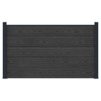 Pannello di Recinzione WPC e Alluminio Nero 180x105 cm
