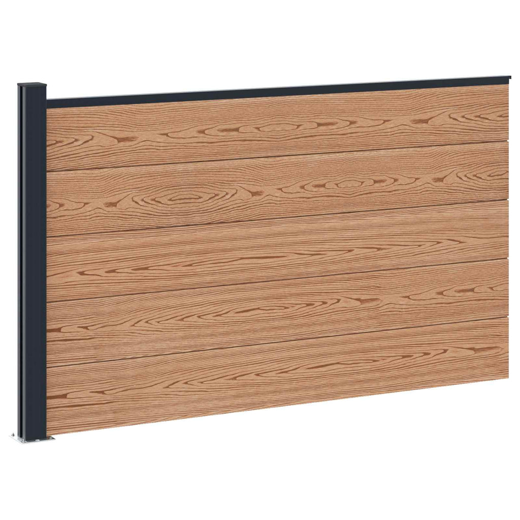 Pannello di Recinzione WPC e Alluminio Marrone 175x105 cm