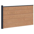 Pannello di Recinzione WPC e Alluminio Marrone 175x105 cm