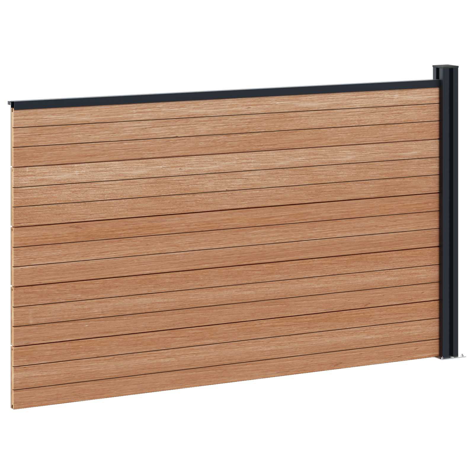 Pannello di Recinzione WPC e Alluminio Marrone 175x105 cm