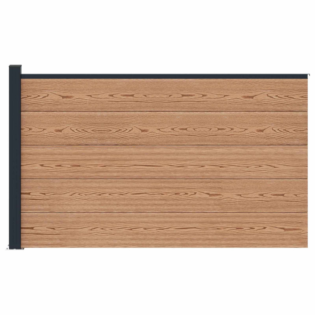 Pannello di Recinzione WPC e Alluminio Marrone 175x105 cm