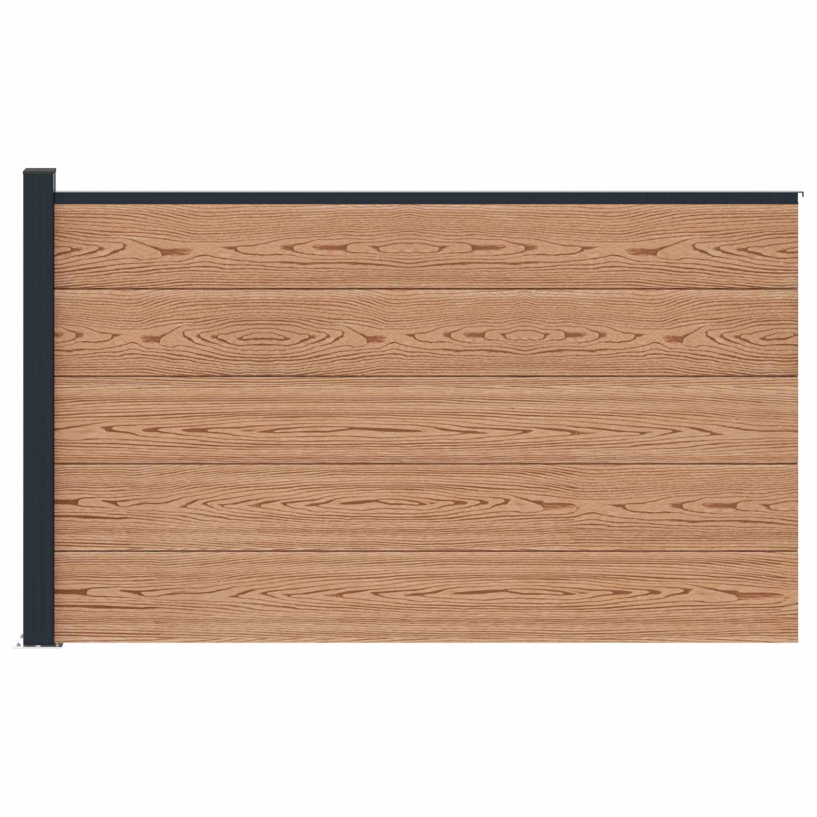 Pannello di Recinzione WPC e Alluminio Marrone 175x105 cm