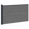 Pannello di Recinzione WPC e Alluminio Grigio 175x105 cm