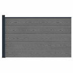 Pannello di Recinzione WPC e Alluminio Grigio 175x105 cm