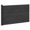Pannello di Recinzione WPC e Alluminio Nero 175x105 cm