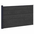 Pannello di Recinzione WPC e Alluminio Nero 175x105 cm