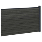 Pannello di Recinzione WPC e Alluminio Nero 175x105 cm