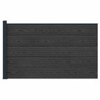 Pannello di Recinzione WPC e Alluminio Nero 175x105 cm