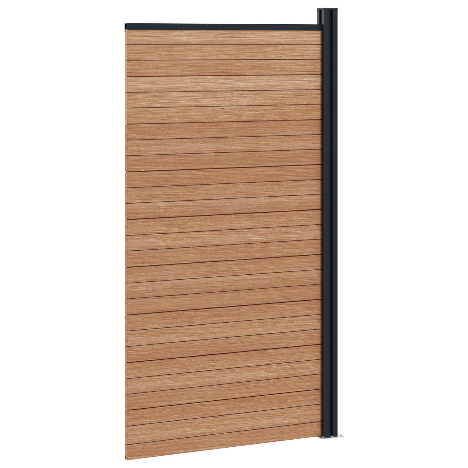 Pannello di Recinzione WPC e Alluminio Marrone 95x186 cm