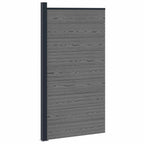 Pannello di Recinzione WPC e Alluminio Grigio 95x186 cm