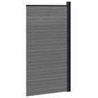 Pannello di Recinzione WPC e Alluminio Grigio 95x186 cm