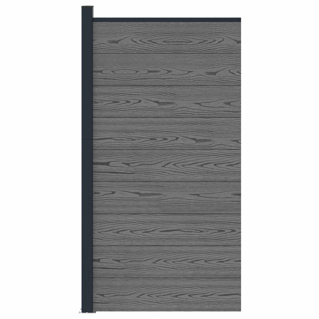 Pannello di Recinzione WPC e Alluminio Grigio 95x186 cm