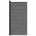 Pannello di Recinzione WPC e Alluminio Grigio 95x186 cm