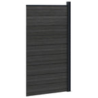 Pannello di Recinzione WPC e Alluminio Nero 95x186 cm