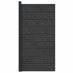 Pannello di Recinzione WPC e Alluminio Nero 95x186 cm