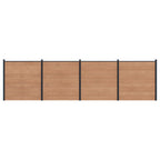 Pannello di Recinzione 4 pz WPC e Alluminio Marrone