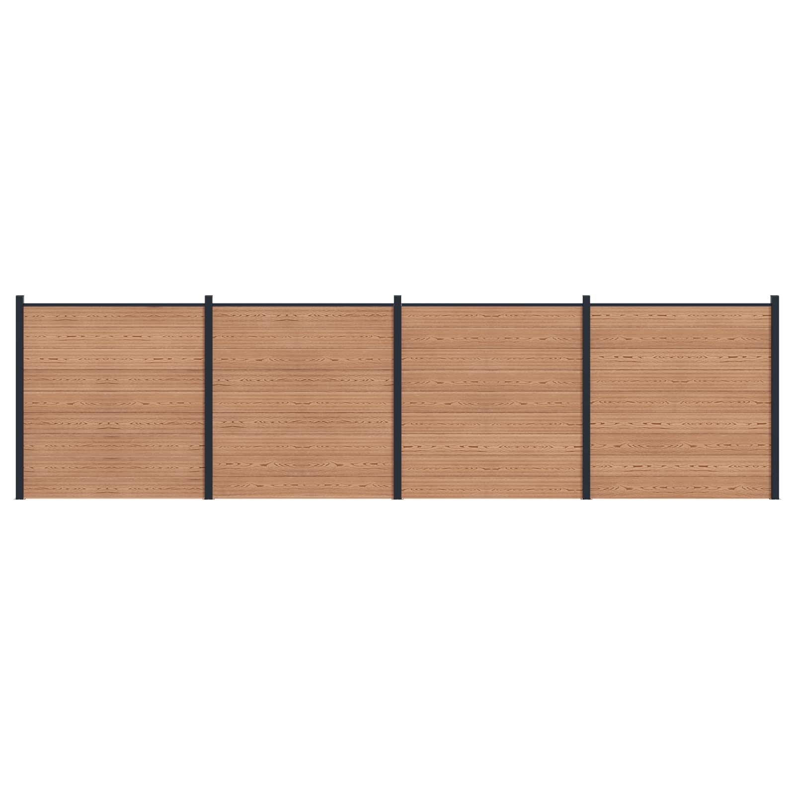 Pannello di Recinzione 4 pz WPC e Alluminio Marrone