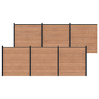 Pannello di Recinzione 6 pcs WPC e Alluminio Marrone