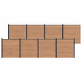 Pannello di Recinzione 8 pz WPC e Alluminio Marrone