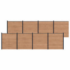 Pannello di Recinzione 8 pz WPC e Alluminio Marrone
