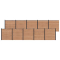 Pannello di Recinzione 10 pezzi WPC e Alluminio Marrone