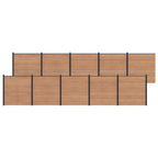 Pannello di Recinzione 10 pezzi WPC e Alluminio Marrone