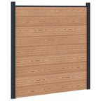 Pannello di Recinzione WPC e Alluminio 5 pezzi Marrone