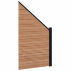 Pannello di Recinzione 7 pezzi WPC e Alluminio Marrone