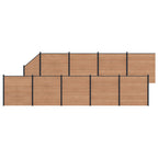 Pannello di Recinzione 10 pcs WPC e Alluminio Marrone