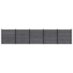 Pannello di Recinzione 5 pcs WPC e Alluminio Grigio