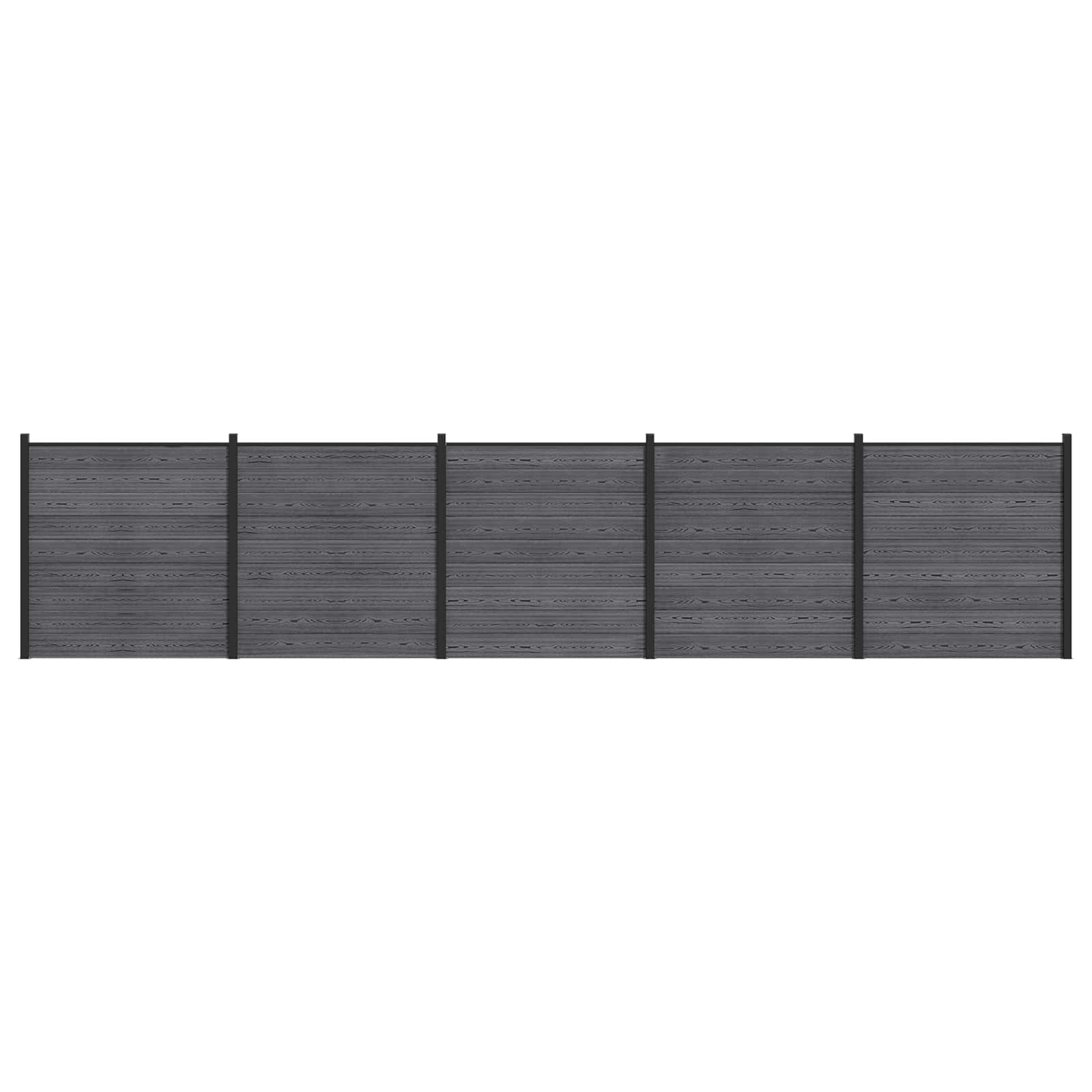 Pannello di Recinzione 5 pcs WPC e Alluminio Grigio