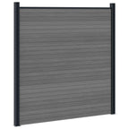 Pannello di Recinzione 5 pcs WPC e Alluminio Grigio