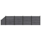 Pannello di Recinzione 5 pezzi WPC e Alluminio Grigio