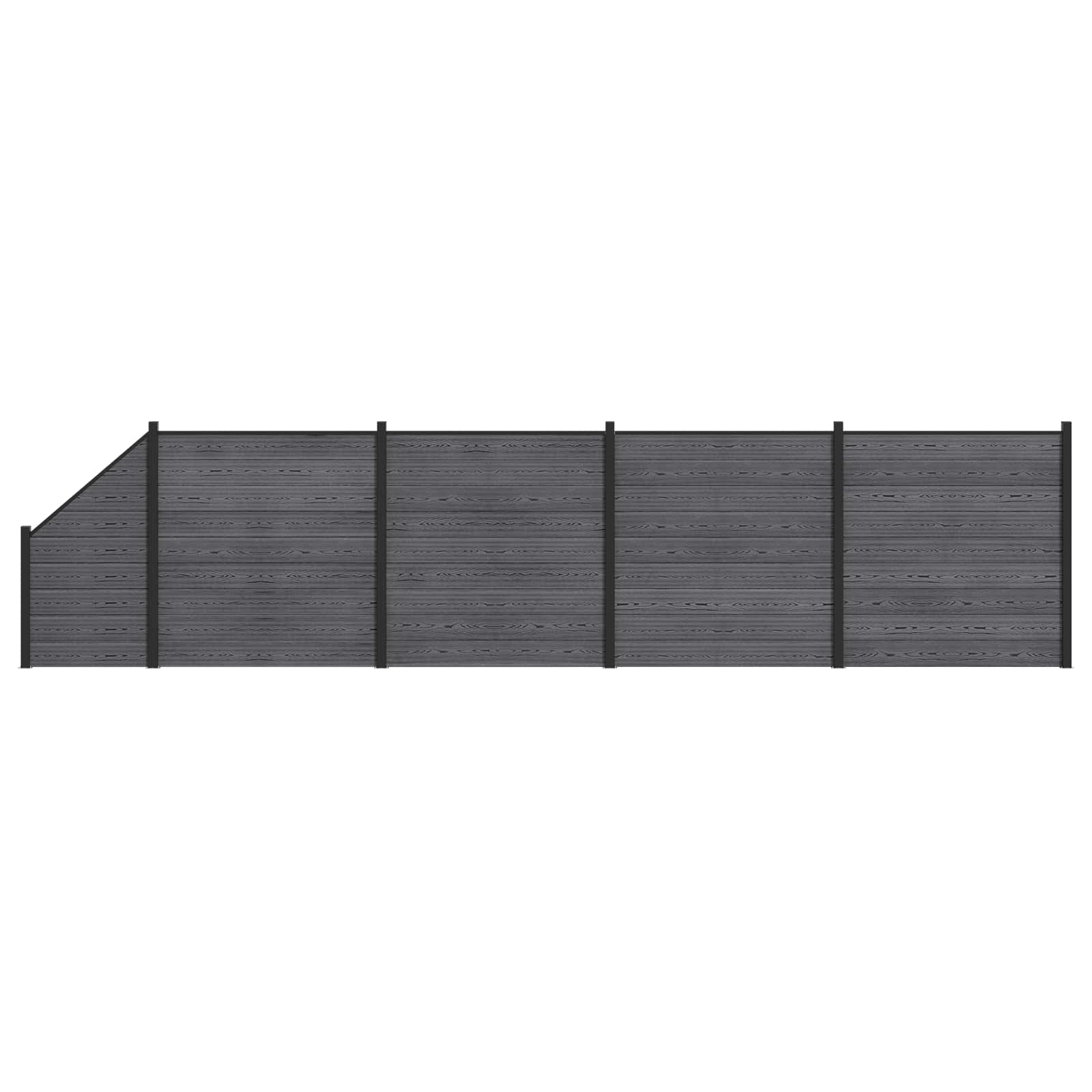 Pannello di Recinzione 5 pezzi WPC e Alluminio Grigio