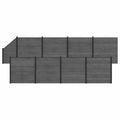 Pannello di Recinzione 9 pcs WPC e Alluminio Grigio