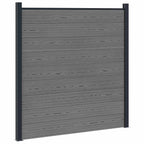 Pannello di Recinzione 9 pcs WPC e Alluminio Grigio