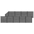 Pannello di Recinzione 10 pcs WPC e Alluminio Grigio