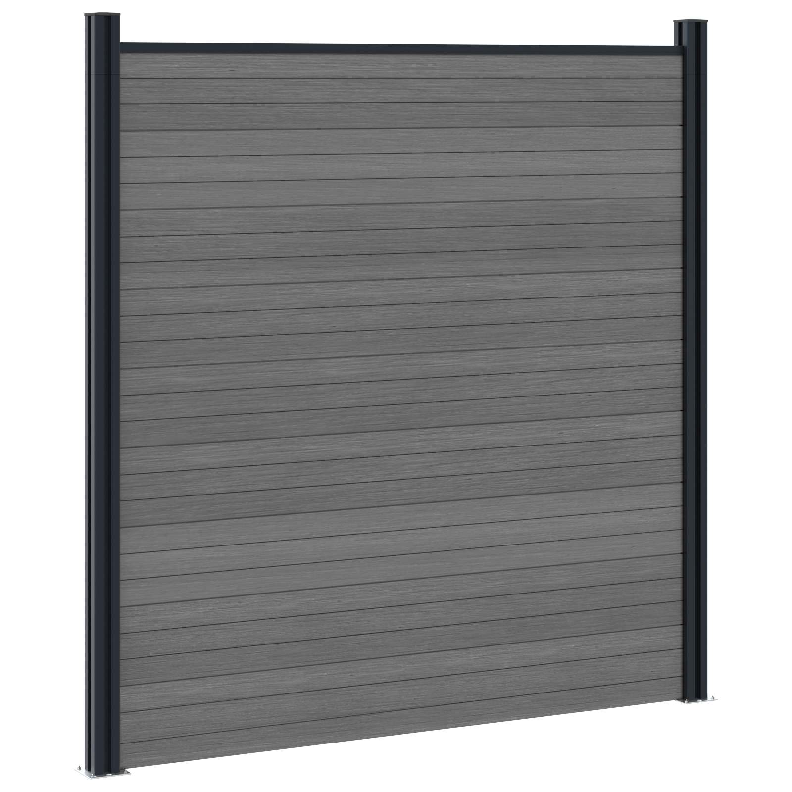 Pannello di Recinzione 10 pcs WPC e Alluminio Grigio