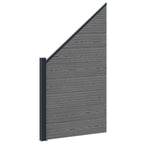 Pannello di Recinzione 10 pcs WPC e Alluminio Grigio