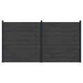 Pannello di Recinzione 2 pcs WPC e Alluminio Nero 353x186 cm