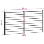Pannello di Recinzione 2 pcs WPC e Alluminio Nero 353x186 cm