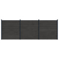 Pannello di Recinzione 3 pcs WPC e Alluminio Nero