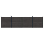 Pannello di Recinzione 4 pz WPC e Alluminio Nero