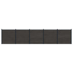 Pannello di Recinzione 5 pezzi WPC e Alluminio Nero