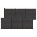 Pannello di Recinzione 6 pezzi WPC e Alluminio Nero