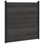 Pannello di Recinzione 7 pcs WPC e Alluminio Nero 1218 x 186 cm