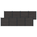 Pannello di Recinzione 8 pezzi WPC e Alluminio Nero