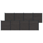 Pannello di Recinzione 8 pezzi WPC e Alluminio Nero