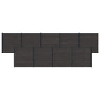 Pannello di Recinzione 9 pcs WPC e Alluminio Nero