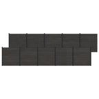 Pannello di Recinzione 10 pcs WPC e Alluminio Nero